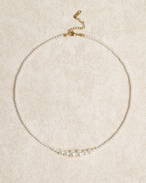 White Pearl Retro Alloy Necklace
