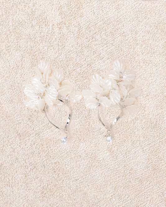 Off White Alloy Earrings