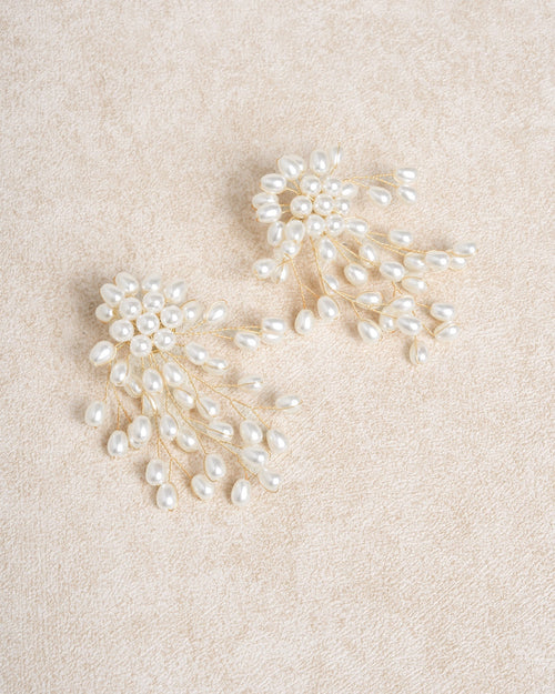 Off White Metal Earrings