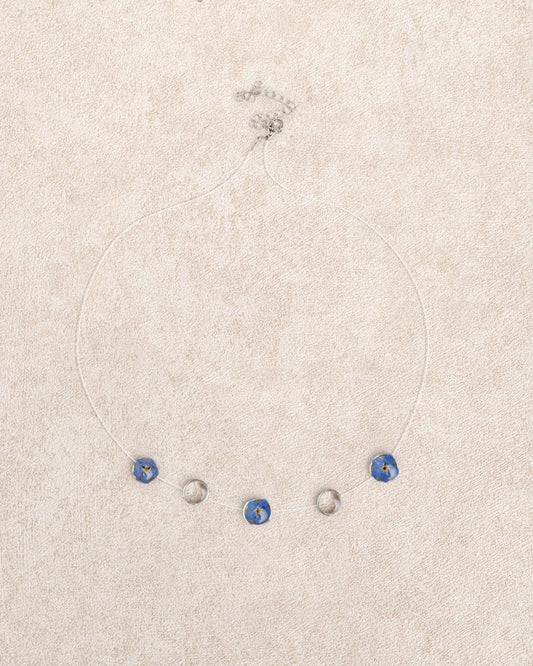 Blue Transparent Dewdrop Necklace